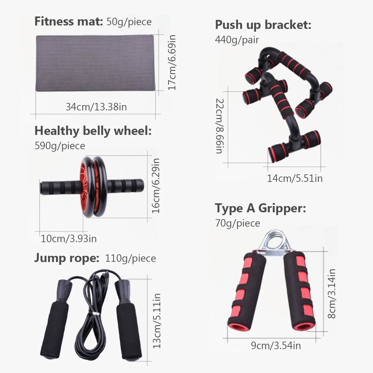 7-in-1Fitness Set Abdominal Fitness Wheel Indoor Sports Product Push up Support ab Wheel Comprehensive Training Fitness Equipmen