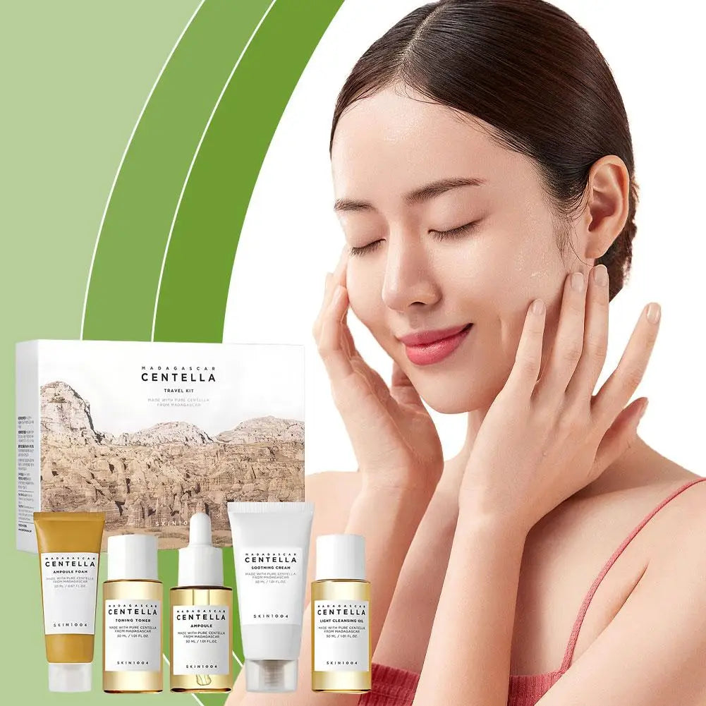 CENTELLA Facial Skinccare Kit Whitening Cream Toner Cleansing Oil Cleanser Set 5Pcs Portable Snowgrass Travel Set Skin Care