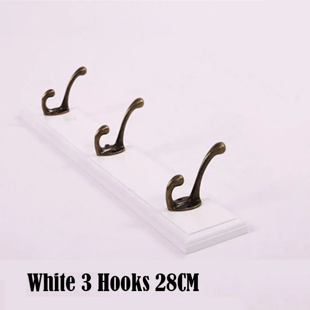 Bedroom Door Rear Solid Wood Hook Wall Hanger Hook Coat Rack Perforated Clothes Hook Closet Organizador Home Decoration