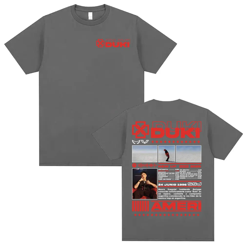 Rapper DUKI SSJ Ameri 2025 Tour Merch T Shirt Men Women Harajuku Vintage Gothic Clothes T-shirts Casual Cotton Oversized T-shirt