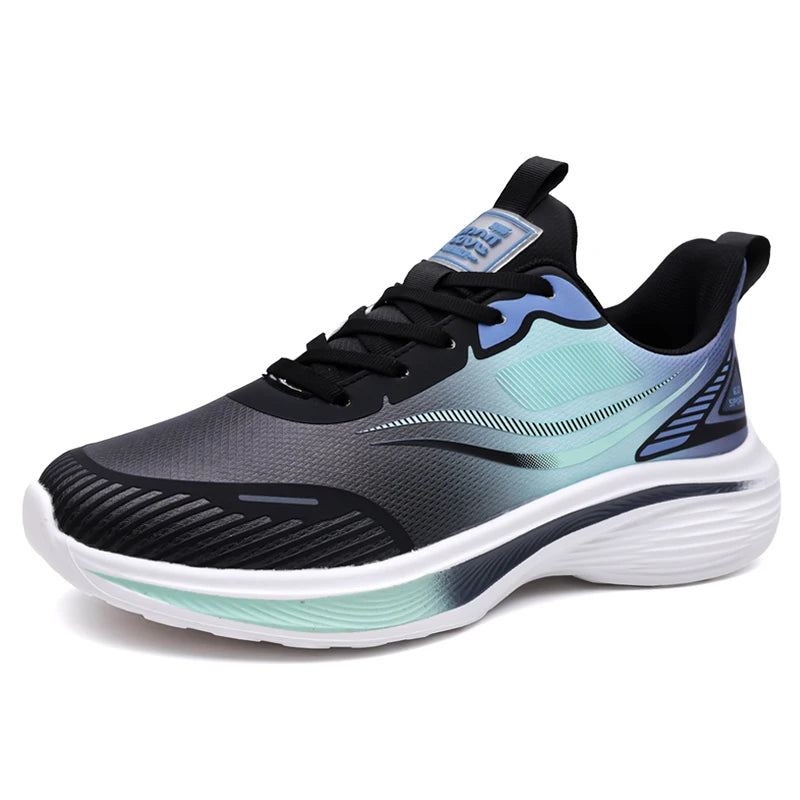 Men Sports Shoes Autumn New Thick Sole Cushioning Anti Slip Wear-resistant Fashion Lace Up Leather Breathe Fitness Shoes for Men