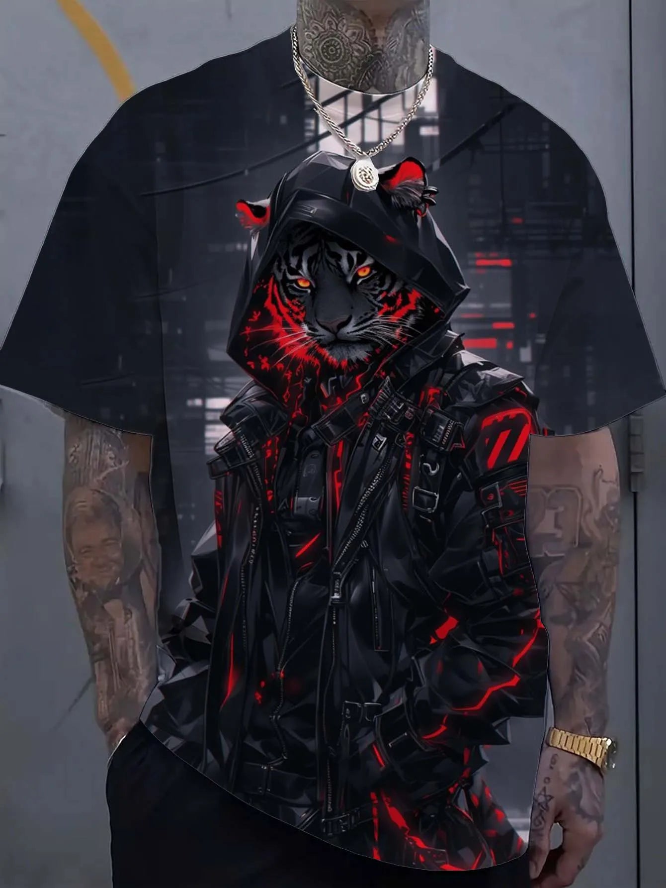 Men's T-Shirts Personalized Hip Hop Bear Pattern 3D Print Tops Tees Summer New Streetwear Oversized Unisex tShirt Men Clothes