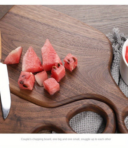 Set of 2 Walnut Wood Cutting Boards - Premium Handcrafted Kitchen Chopping Boards for Food Prep, Eco-Friendly, Food-Safe Log Material, Ideal for Couples & Home Chefs