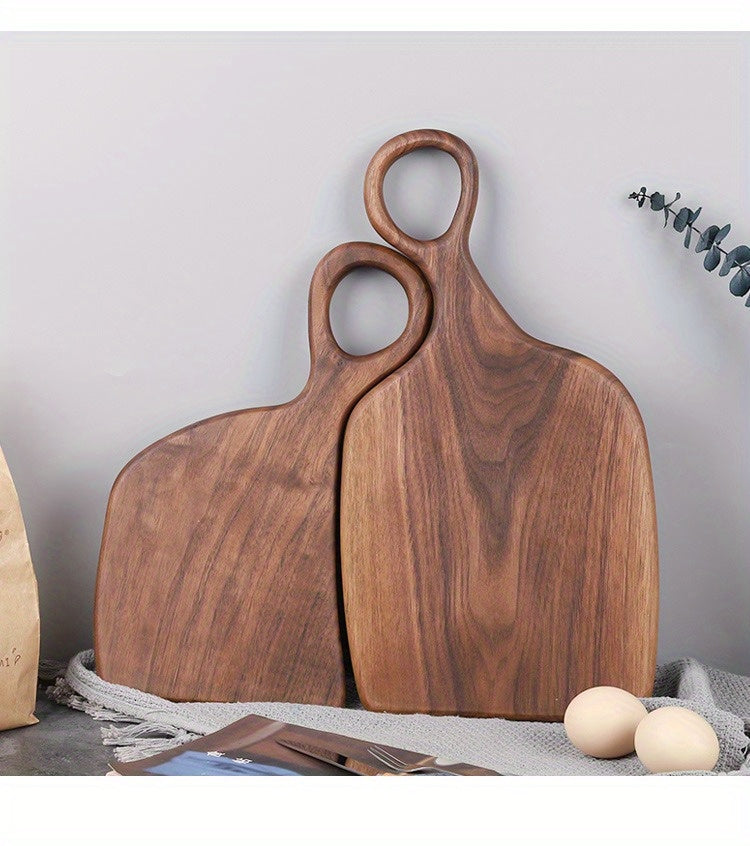 Set of 2 Walnut Wood Cutting Boards - Premium Handcrafted Kitchen Chopping Boards for Food Prep, Eco-Friendly, Food-Safe Log Material, Ideal for Couples & Home Chefs