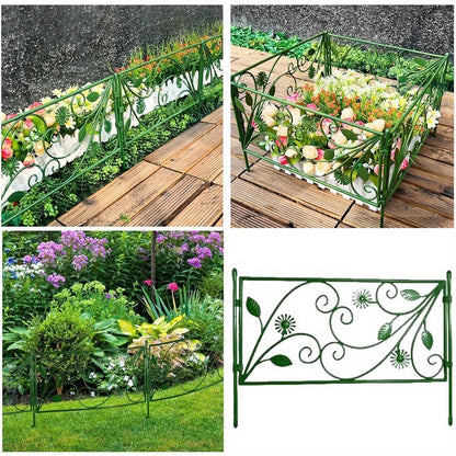 "Versatile Landscaping" Rustproof Decorative Garden Fence Border - No-Dig, Easy Install Flower Edging For Patio & Yard, Eco-Friendly Pp Material, Animal Barrier Included