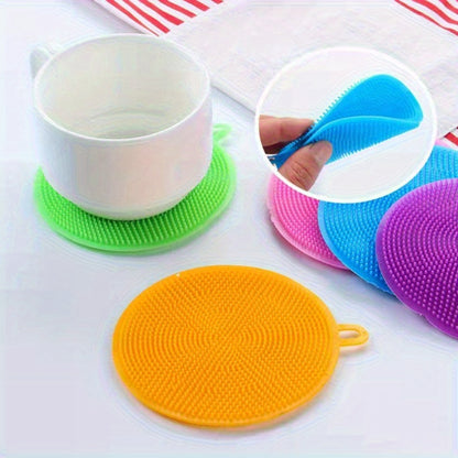 5pcs Silicone Dishwashing Scrubber Set - Reusable Uncharged Cleaning Brushes, Multipurpose Kitchen Scrub Pads for Pot, Dish, Fruit, Vegetable Cleaning - Eco-Friendly Scouring Brushes