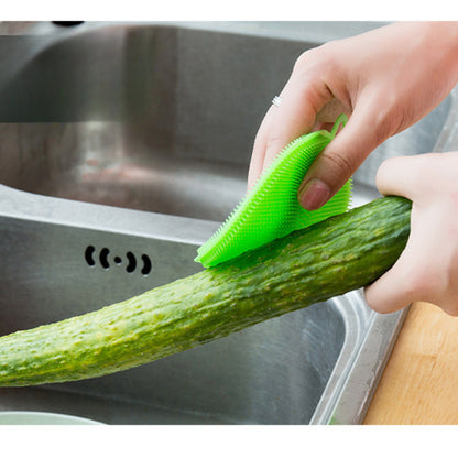 5pcs Silicone Dishwashing Scrubber Set - Reusable Uncharged Cleaning Brushes, Multipurpose Kitchen Scrub Pads for Pot, Dish, Fruit, Vegetable Cleaning - Eco-Friendly Scouring Brushes