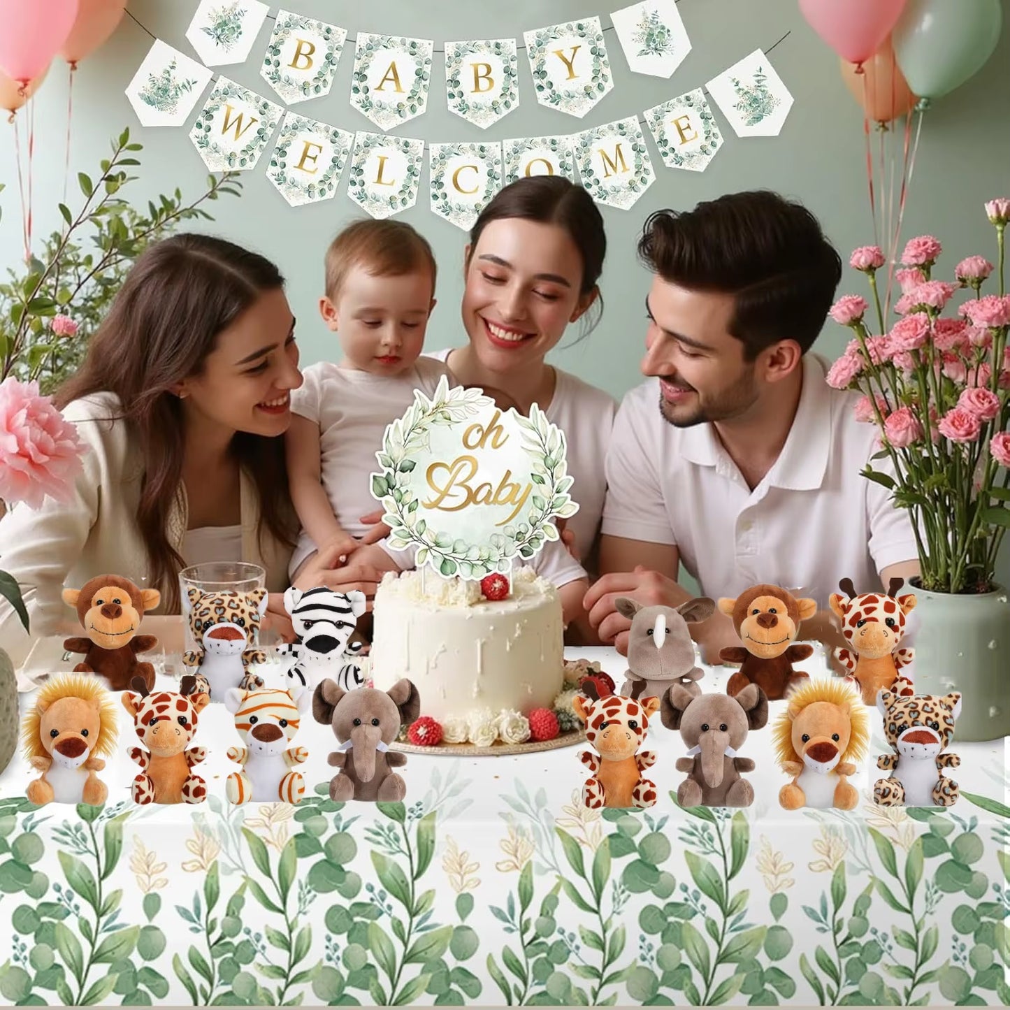 10-50 PCS Small Safari Stuffed Animals Bulk 12Cm Jungle Animal Mini Plush Toys for Party Favors Birthday Baby Shower Gift Bags