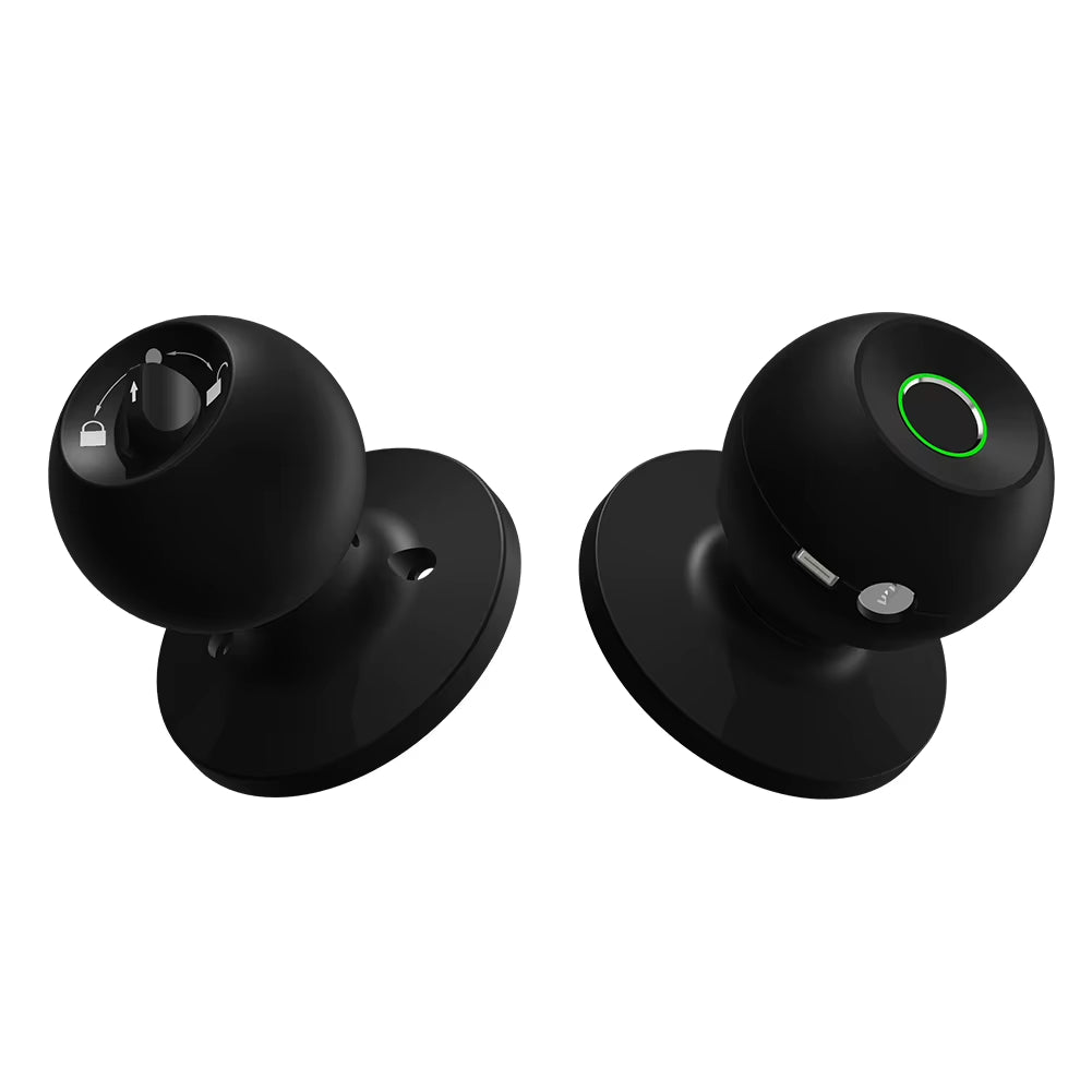 Smart Door Knob Biometric Door Lock Rechargeable Fingerprint Door Knob with Keys TUYA App Control for Bedrooms Cloakroom