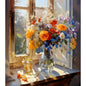 Paint By Numbers Kit For Adults - Still Life Flowers By The Window, 19.7 X 15.7 Inch Canvas, Eco-Friendly Acrylic Paints & Brushes Included (No Frame)