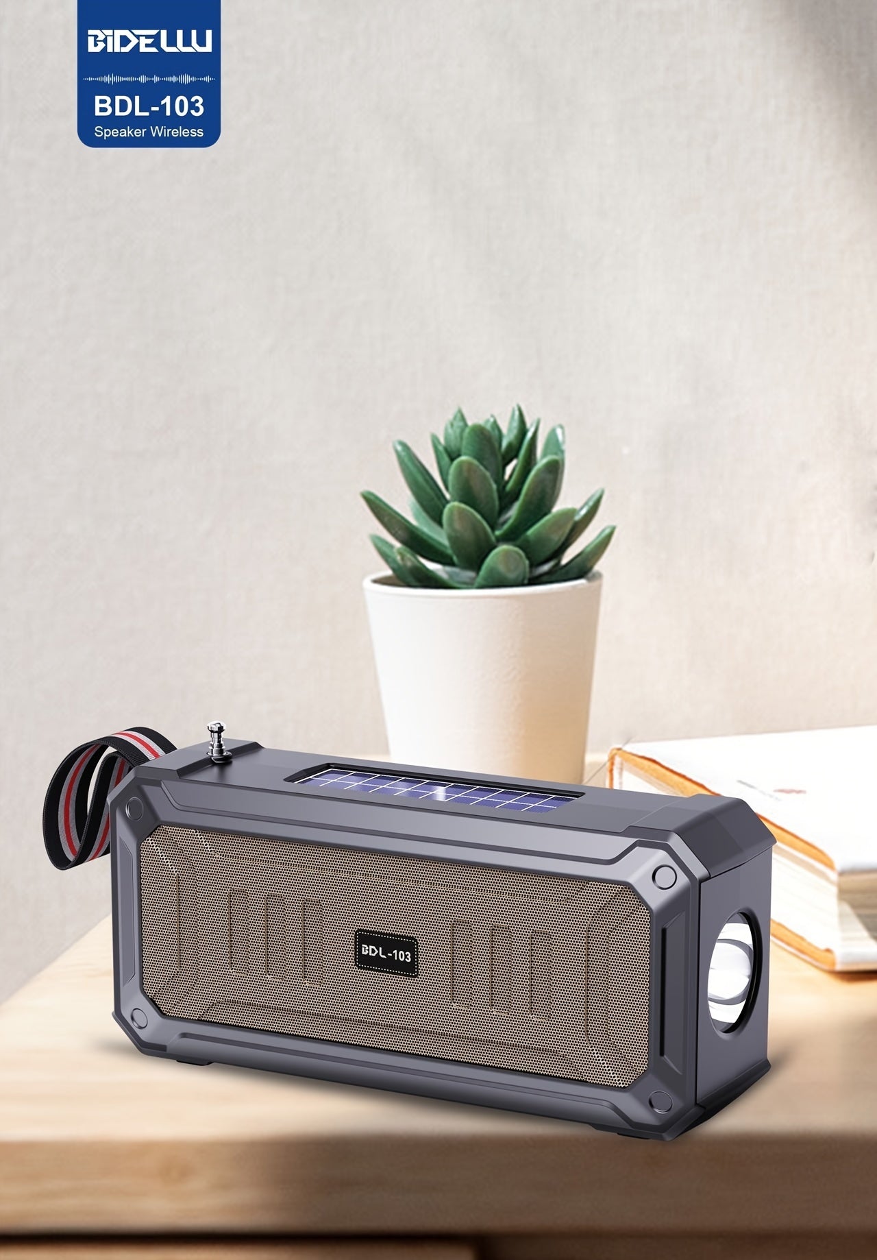Solar Powered Wireless Speaker - Versatile and All-in-One with Easy USB Connectivity, Supports TF Card Playback, Built-in FM Radio, Eco-Friendly Solar Powered Charging, Cordless and Portable - Ideal for Camping, Hiking, Outdo
