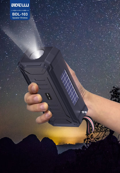Solar Powered Wireless Speaker - Versatile and All-in-One with Easy USB Connectivity, Supports TF Card Playback, Built-in FM Radio, Eco-Friendly Solar Powered Charging, Cordless and Portable - Ideal for Camping, Hiking, Outdo