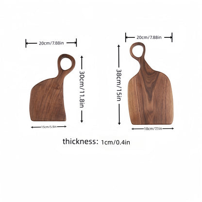 Set of 2 Walnut Wood Cutting Boards - Premium Handcrafted Kitchen Chopping Boards for Food Prep, Eco-Friendly, Food-Safe Log Material, Ideal for Couples & Home Chefs