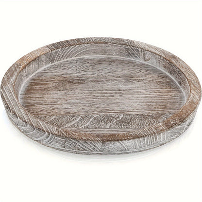 Rustic Wooden Tray Centerpiece for Special Occasions - Ideal for Wedding, Bridal Shower, Birthday, Housewarming & Retirement Decorations - Versatile Manufactured Wood Platter for Christmas, Halloween, Easter, Hanukkah & Thank
