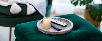 Rustic Wooden Tray Centerpiece for Special Occasions - Ideal for Wedding, Bridal Shower, Birthday, Housewarming & Retirement Decorations - Versatile Manufactured Wood Platter for Christmas, Halloween, Easter, Hanukkah & Thank