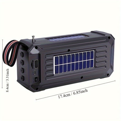 Solar Powered Wireless Speaker - Versatile and All-in-One with Easy USB Connectivity, Supports TF Card Playback, Built-in FM Radio, Eco-Friendly Solar Powered Charging, Cordless and Portable - Ideal for Camping, Hiking, Outdo