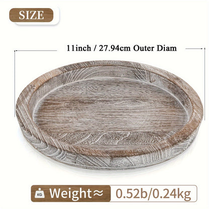 Rustic Wooden Tray Centerpiece for Special Occasions - Ideal for Wedding, Bridal Shower, Birthday, Housewarming & Retirement Decorations - Versatile Manufactured Wood Platter for Christmas, Halloween, Easter, Hanukkah & Thank
