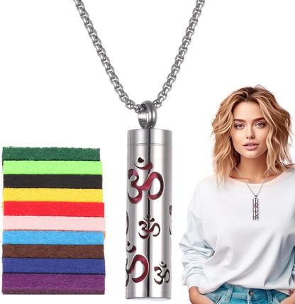 Diffuser Necklace - Locket Pendant Stainless Steel | Calming Aromatherapy Pendant Necklace with Diffuser Pads, Oil Jewelry for Valentine'S Day