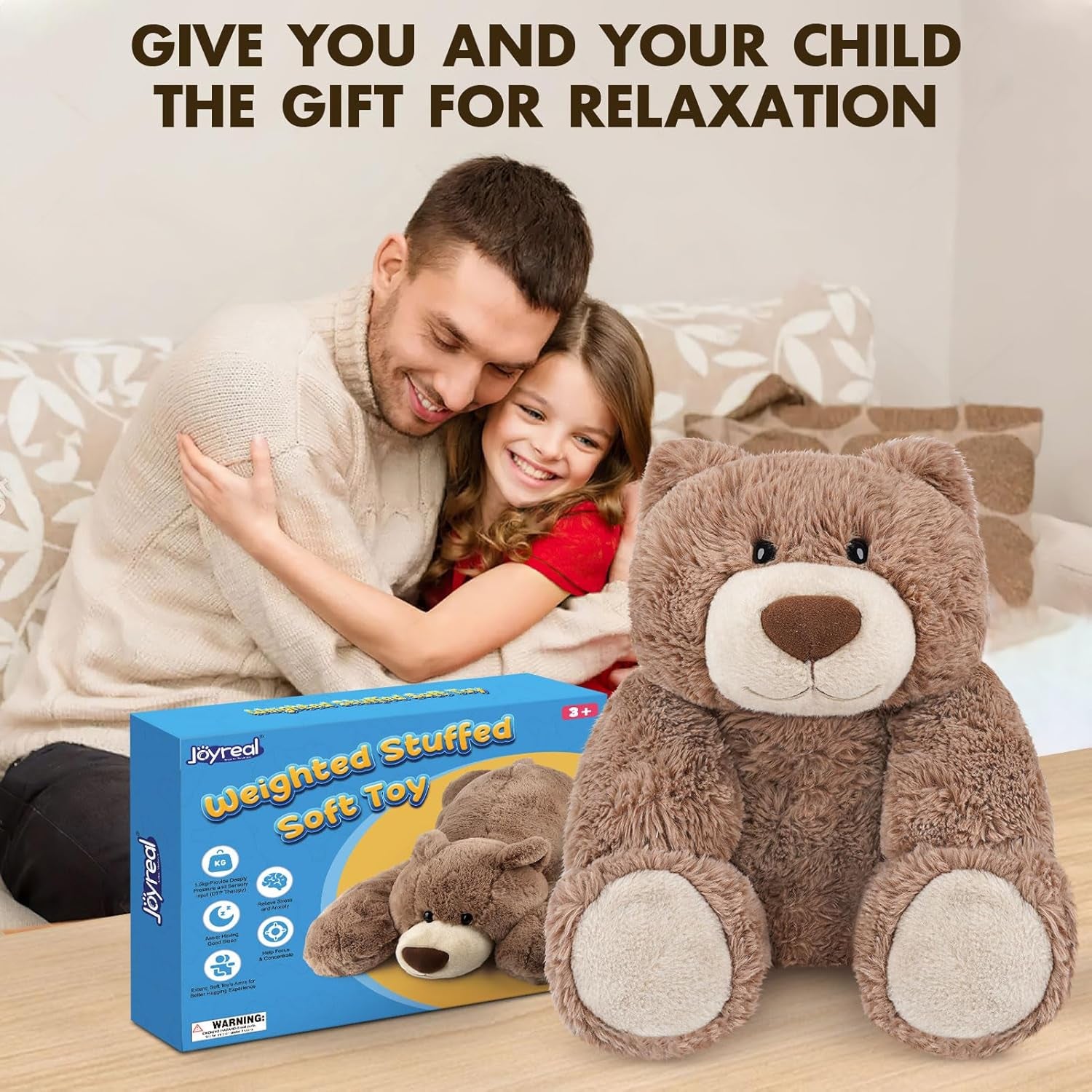 1.5Kg Weighted Teddy Bear for Anxiety, Anxiety Relief for Adults, Weighted Plush