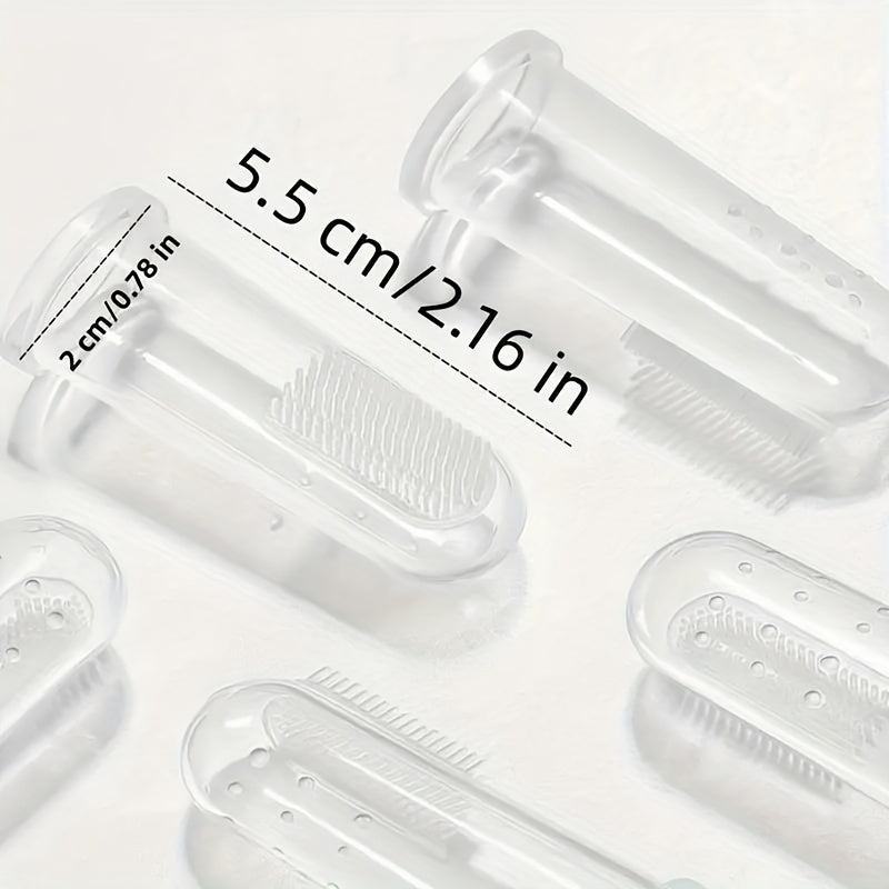 5-Piece Silicone Finger Toothbrushes For Dogs & Cats - Gentle Nylon Bristles, Eco-Friendly Pet Dental Care