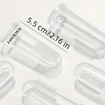 5-Piece Silicone Finger Toothbrushes For Dogs & Cats - Gentle Nylon Bristles, Eco-Friendly Pet Dental Care