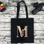 Eco-friendly Shopping Bag Ladies Shoulder Bag Portable Foldable Black Handbag Reusable Large-capacity Letter Tote Bag Bolsos