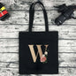 Eco-friendly Shopping Bag Ladies Shoulder Bag Portable Foldable Black Handbag Reusable Large-capacity Letter Tote Bag Bolsos