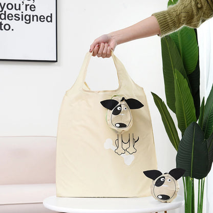 Eco Friendly Foldable Shopping Bag Cartoon Reusable Shoulder Bag Women's Portable Grocery Bags Storage Tote Bag Home Organizator