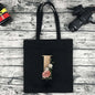 Eco-friendly Shopping Bag Ladies Shoulder Bag Portable Foldable Black Handbag Reusable Large-capacity Letter Tote Bag Bolsos