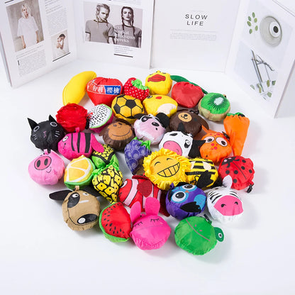 Eco Friendly Foldable Shopping Bag Cartoon Reusable Shoulder Bag Women's Portable Grocery Bags Storage Tote Bag Home Organizator