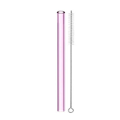 Eco-friendly Reusable Glass Wide straw Boba Drinking Straws Bubble Tea Straws for Smoothie Milkshakes Straws with Cleaning Brush