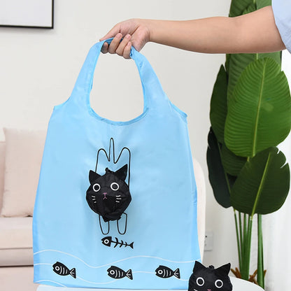 Eco Friendly Foldable Shopping Bag Cartoon Reusable Shoulder Bag Women's Portable Grocery Bags Storage Tote Bag Home Organizator