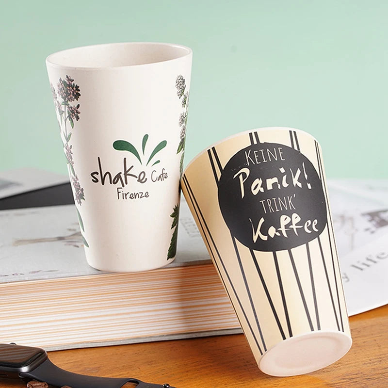 401-500ml Eco Friendly Bamboo Reusable Travel Cup For Outdoor Portable Mug Tea Coffee Cup Coffee Tea Water Juice Mug Flask Gift