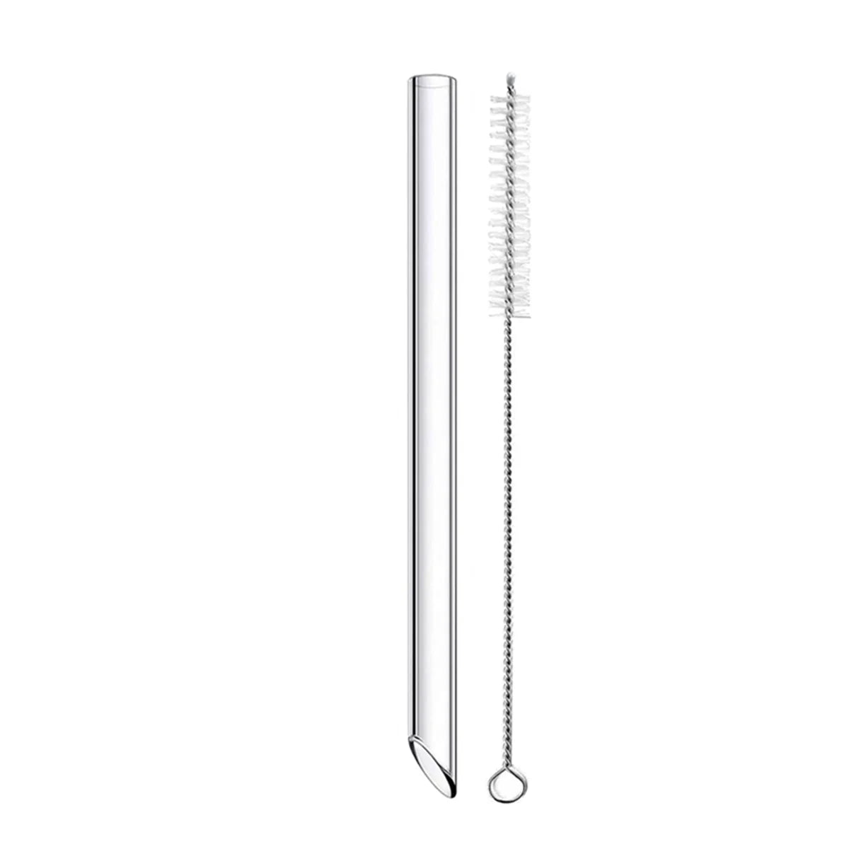 Eco-friendly Reusable Glass Wide straw Boba Drinking Straws Bubble Tea Straws for Smoothie Milkshakes Straws with Cleaning Brush