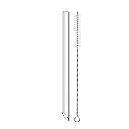 Eco-friendly Reusable Glass Wide straw Boba Drinking Straws Bubble Tea Straws for Smoothie Milkshakes Straws with Cleaning Brush