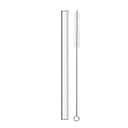 Eco-friendly Reusable Glass Wide straw Boba Drinking Straws Bubble Tea Straws for Smoothie Milkshakes Straws with Cleaning Brush