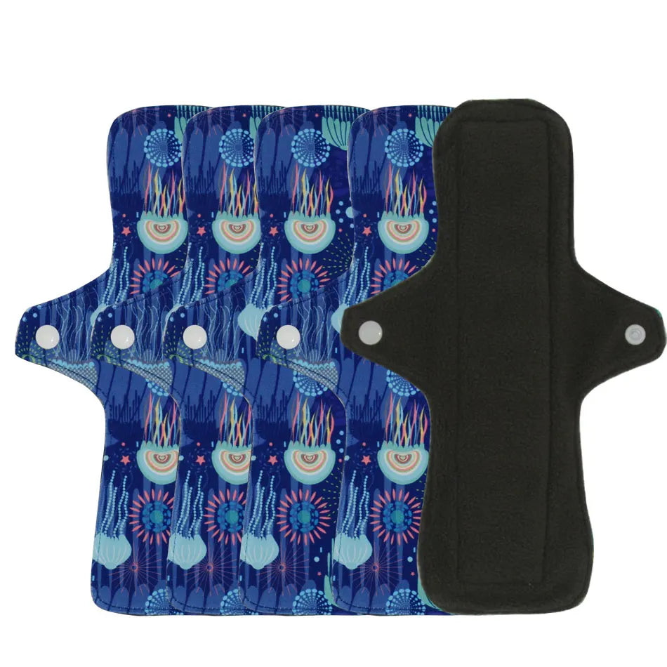 Eezkoala Eco-friendly  Cloth Menstrual Pad Fashion Pattern Polar Fleece Sanitary Pad Reusable Good absorbent Mama pad 5 Pcs