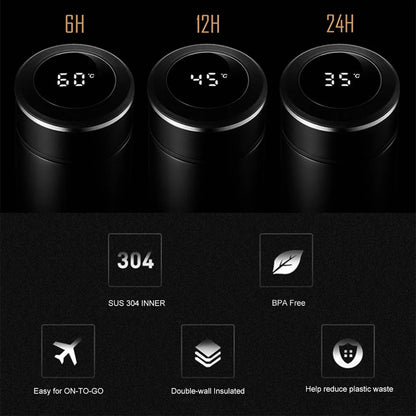 Custom Name Smart Digital Water Bottle Keeps Cold and Heat Thermal Bottle Stainless Steel Thermos for Baby Children Kids