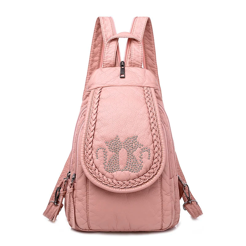 2024 New Women Backpack Designer Embroidered High Quality Leather Women Fashion Embroidery Bag Large Capacity Travel Backpacks