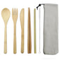 Eco-Friendly Wooden Dinnerware Set Portable Travel Tableware Set Bamboo Cutlery Set  Wooden Outdoor Utensils With Pouch