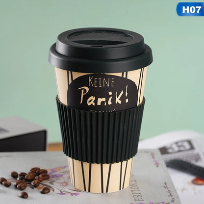 401-500ml Eco Friendly Bamboo Reusable Travel Cup For Outdoor Portable Mug Tea Coffee Cup Coffee Tea Water Juice Mug Flask Gift