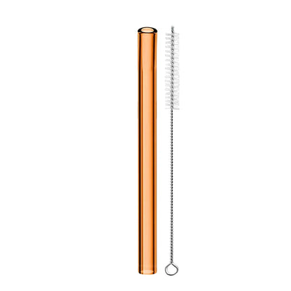 Eco-friendly Reusable Glass Wide straw Boba Drinking Straws Bubble Tea Straws for Smoothie Milkshakes Straws with Cleaning Brush