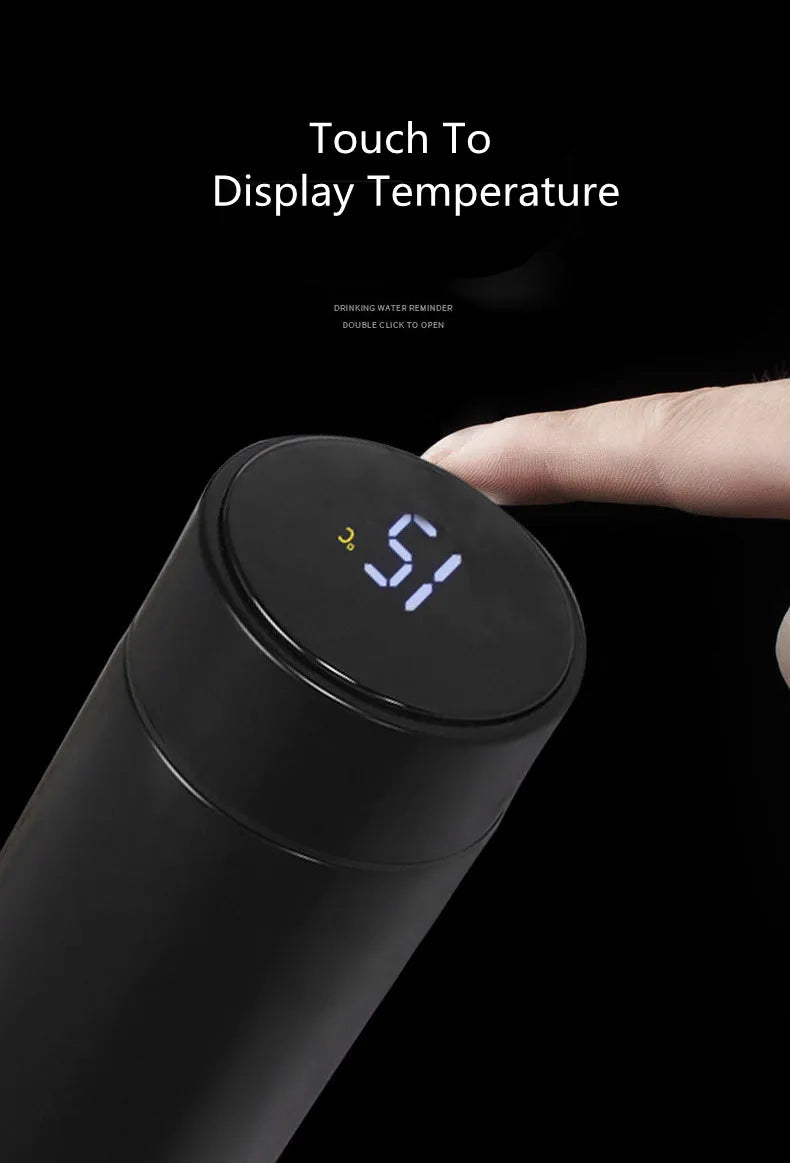 Vacuum Water Bottle Smart Display Temperature 500ML Safety 304 Stainless Steel Coffee Thermose Men Business Gift Customized Logo
