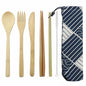 Eco-Friendly Wooden Dinnerware Set Portable Travel Tableware Set Bamboo Cutlery Set  Wooden Outdoor Utensils With Pouch