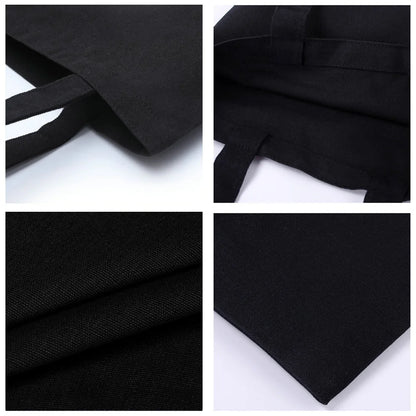 Eco-friendly Shopping Bag Ladies Shoulder Bag Portable Foldable Black Handbag Reusable Large-capacity Letter Tote Bag Bolsos