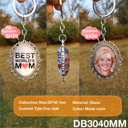 Double side personalized custom photo keychain personal baby name gift customized products keyring