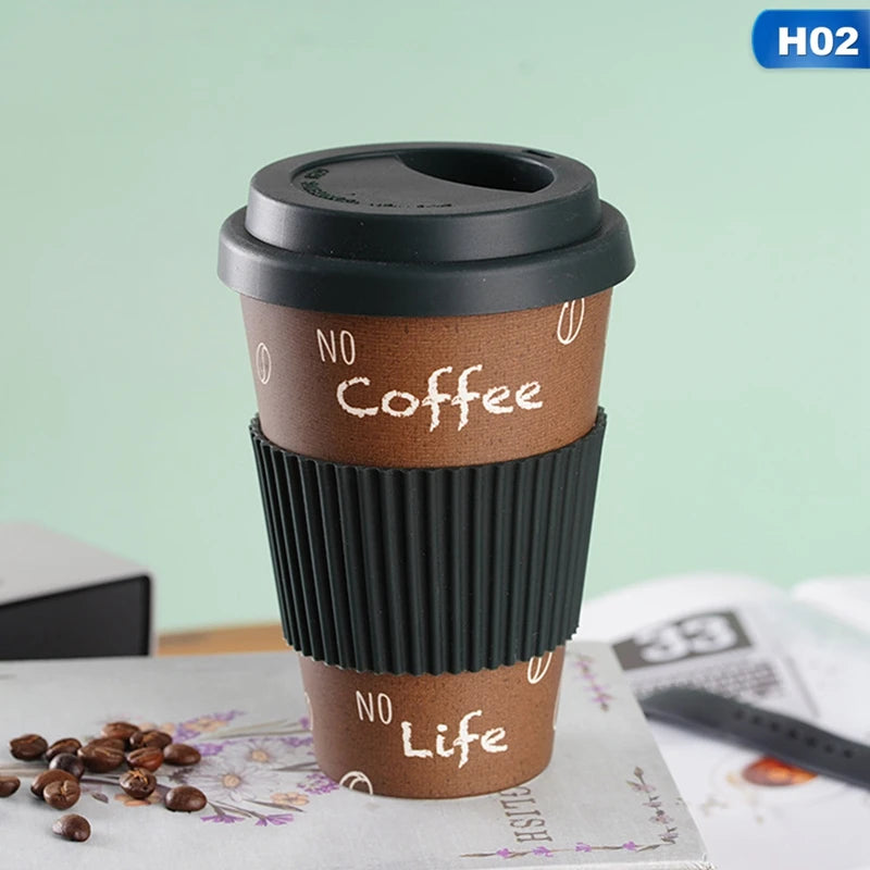 401-500ml Eco Friendly Bamboo Reusable Travel Cup For Outdoor Portable Mug Tea Coffee Cup Coffee Tea Water Juice Mug Flask Gift