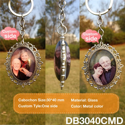 Double side personalized custom photo keychain personal baby name gift customized products keyring