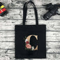 Eco-friendly Shopping Bag Ladies Shoulder Bag Portable Foldable Black Handbag Reusable Large-capacity Letter Tote Bag Bolsos