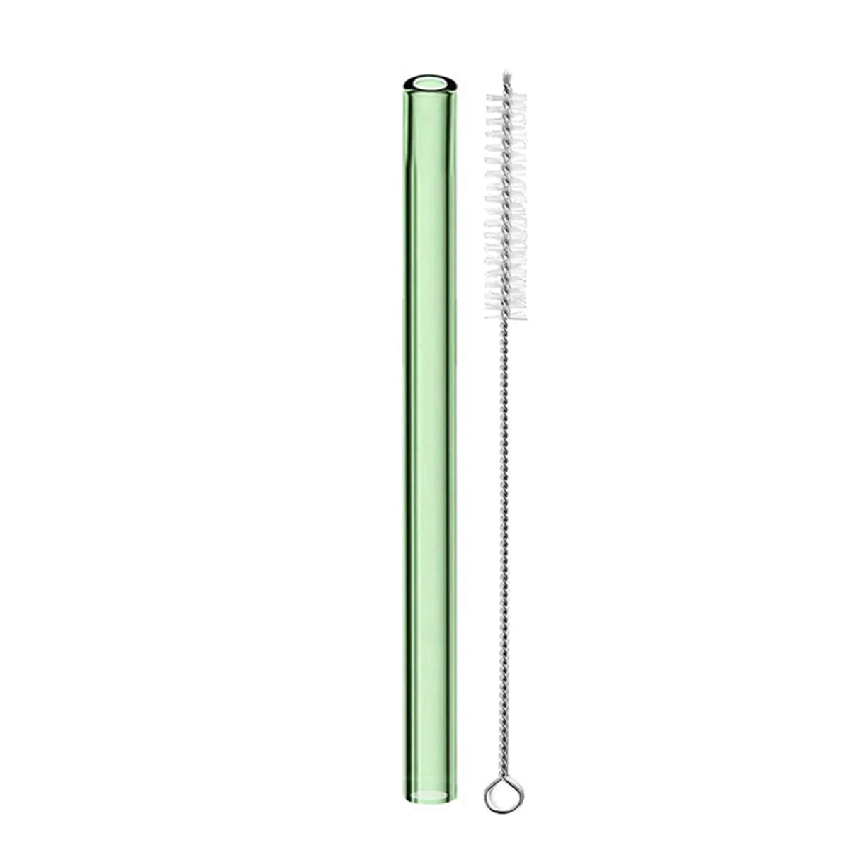 Eco-friendly Reusable Glass Wide straw Boba Drinking Straws Bubble Tea Straws for Smoothie Milkshakes Straws with Cleaning Brush